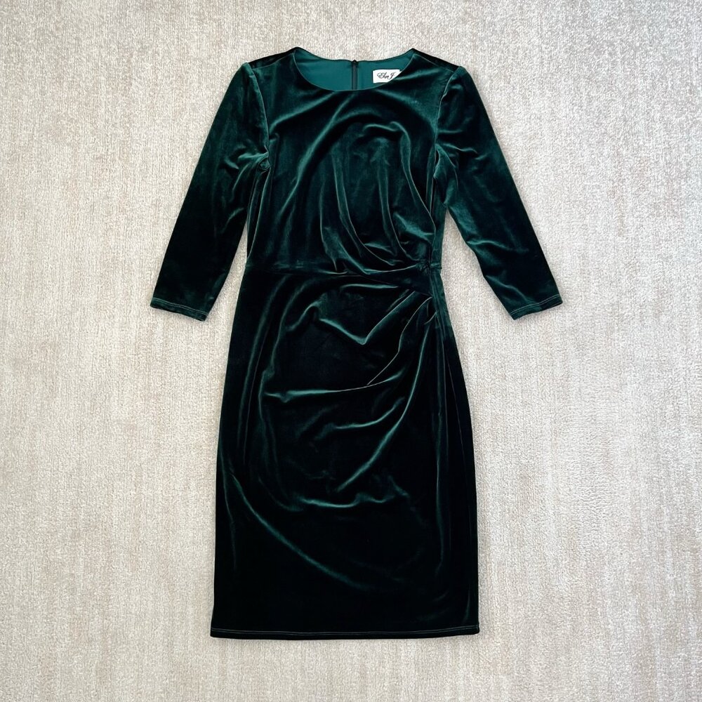 Eliza J Green Velvet Midi Dress 8